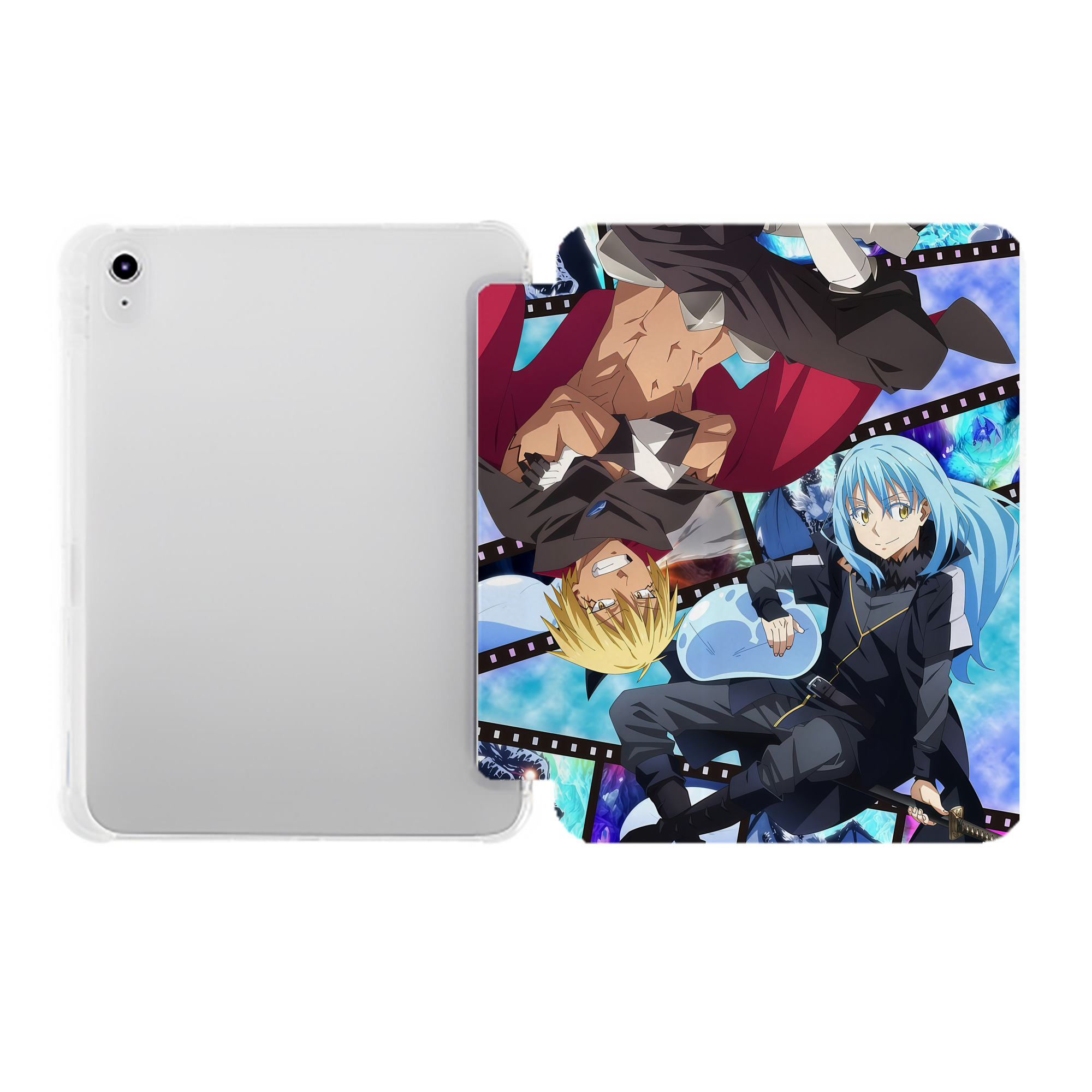 （画像用） 転スラ Regarding Reincarnated to Slime IPad ケース ペン収納付き 三つ折りスタンド PUレザー×シリコン 対応機種9.5/10.5/10.9インチ